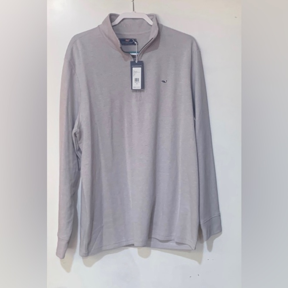 NWT Vineyard Vines Mens Stripe Quarter Zip Saltwater